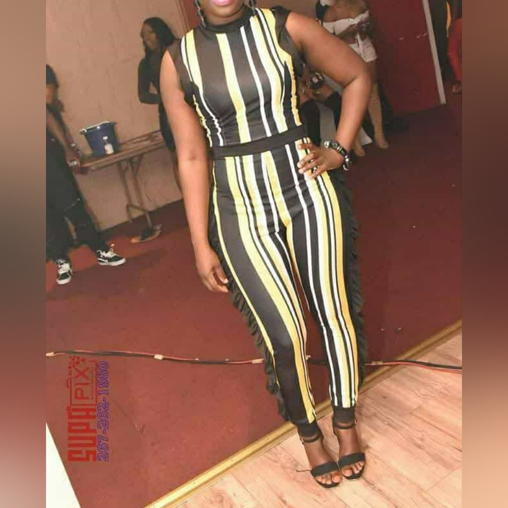 Striped Black and Yellow Jumpsuit